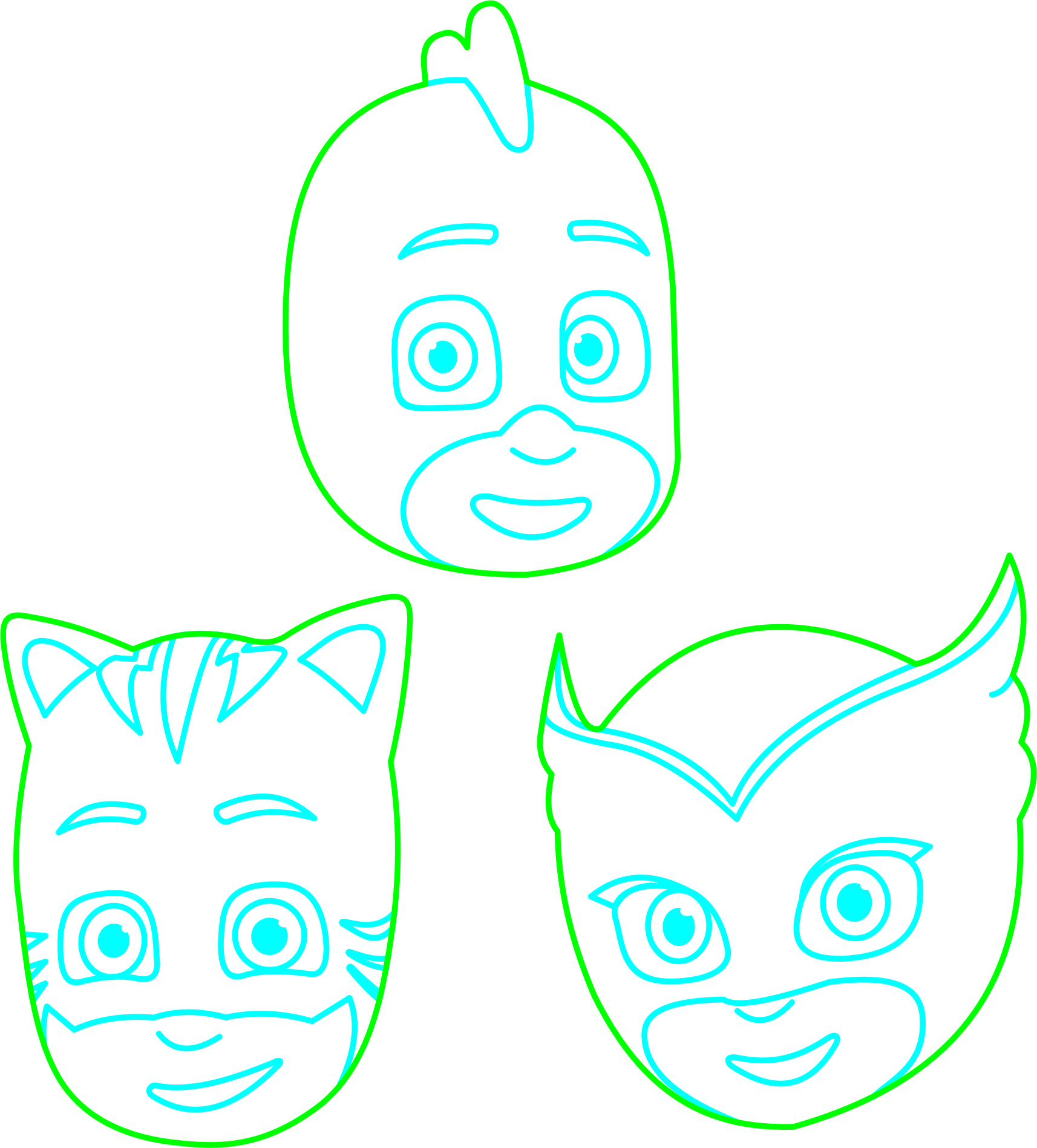 Descargar archivo STL PJ MASK Cookie Cutter Catboy Ululette Gecko